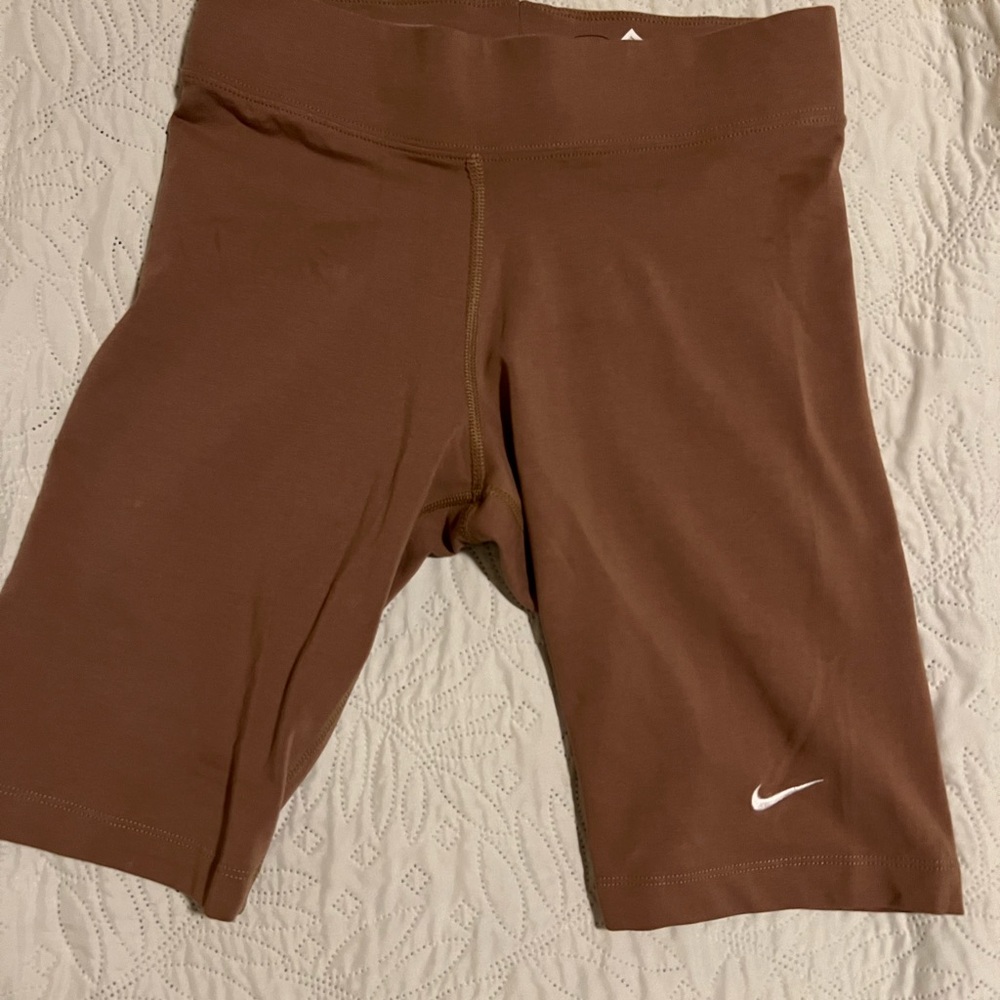 Nike Brown Bike Shorts with Elastic Waistband